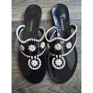 Jack Rogers‎ Black Jelly Thong Sandals Size 7